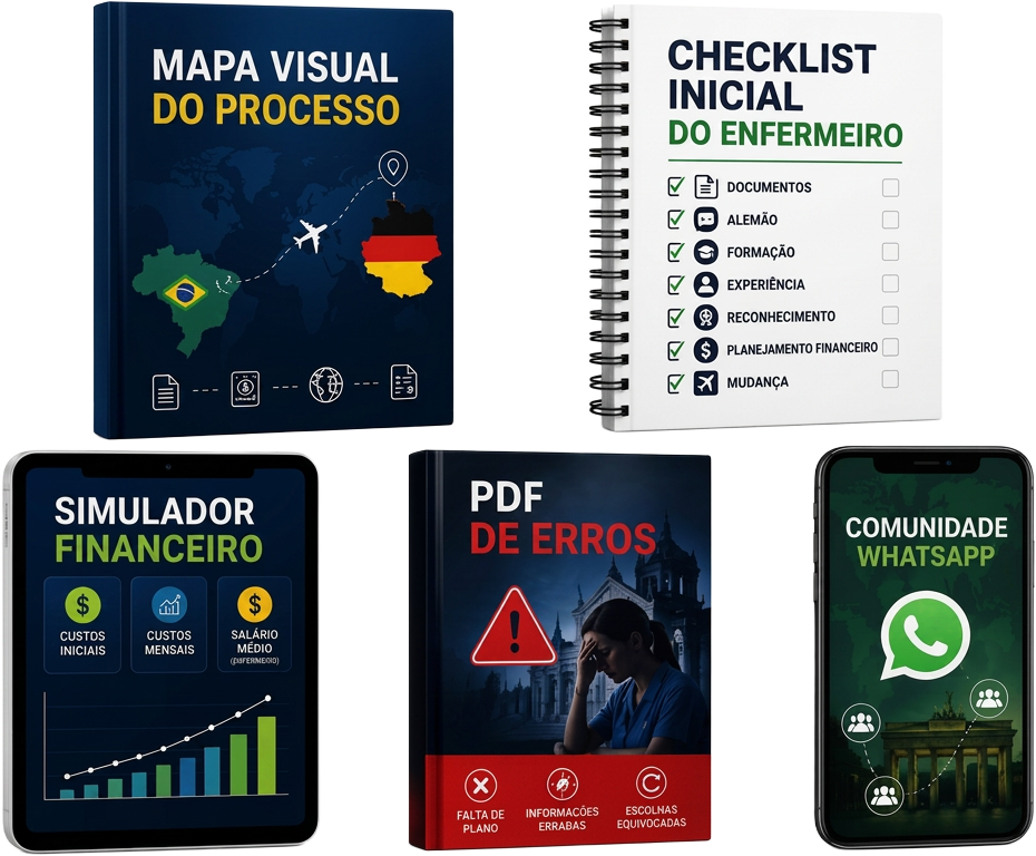 MAPA DA DECISÃO: Enfermeiro na Alemanha — todos os materiais incluídos